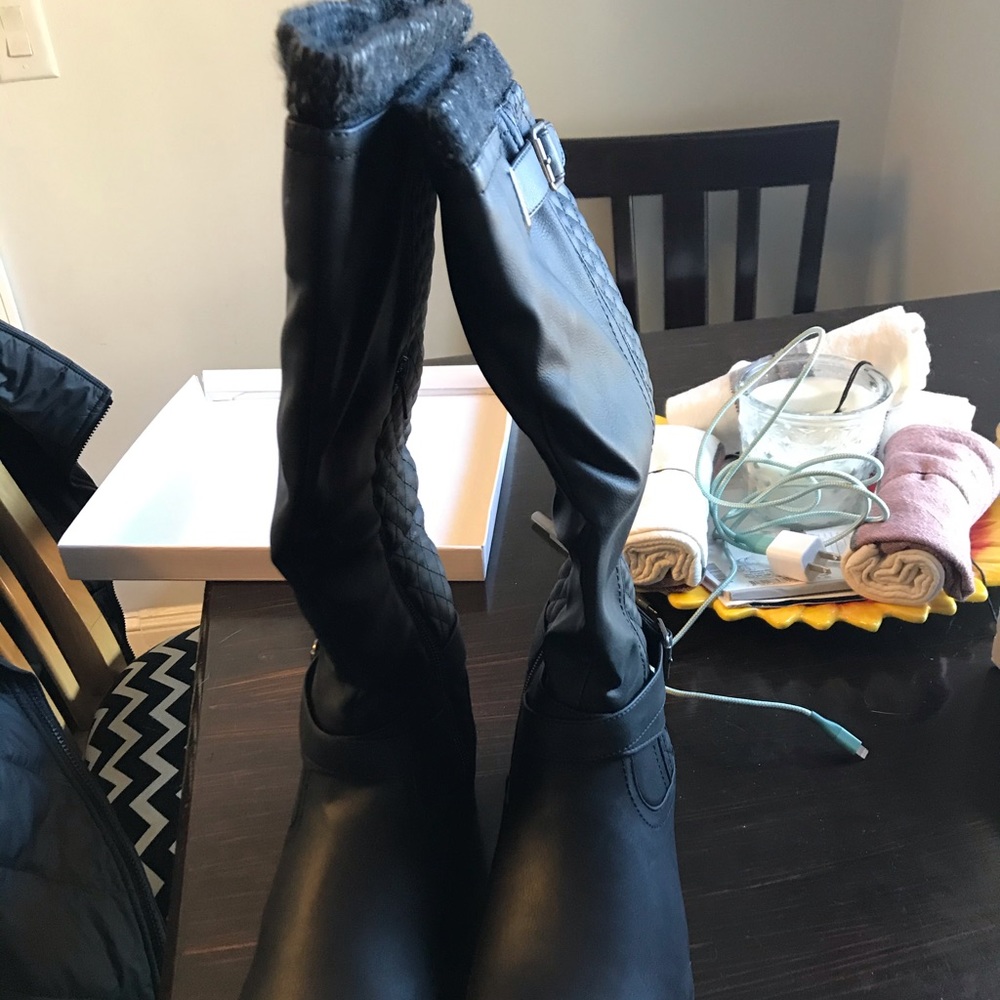 Black Quilted Boots